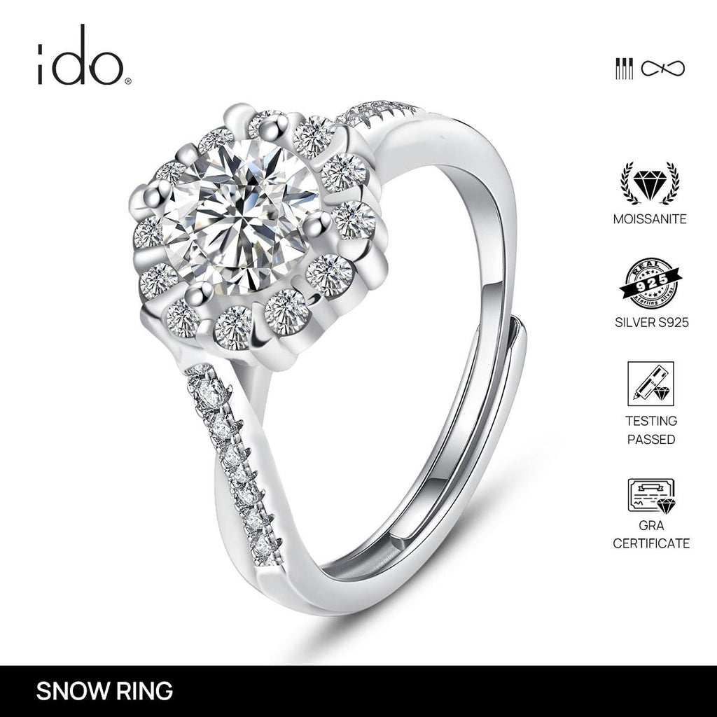 Snow Ring - R30 Silver 925 Moissanite