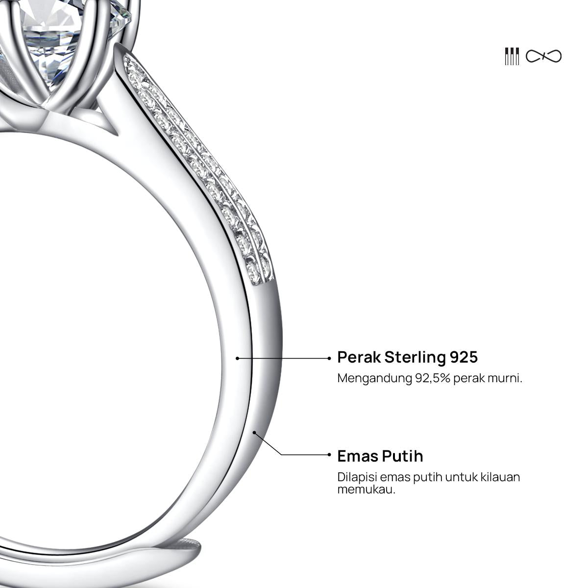 Dream Goddess Ring - R87 CG Silver 925 Moissanite