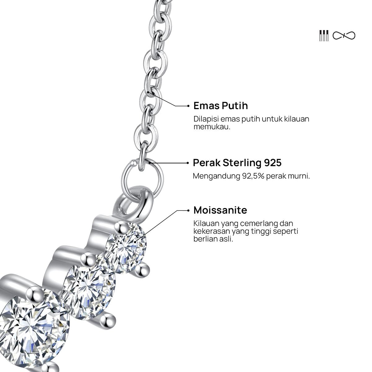 Princess Purse Necklace - N01 Silver 925 Moissanite