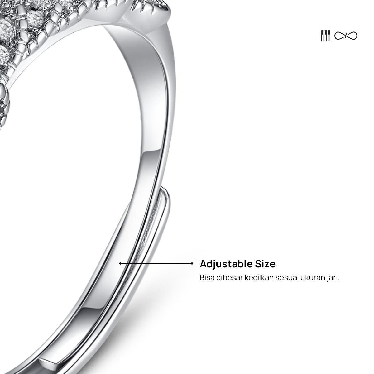 Dream Ladder Ring - R27 Silver 925 Moissanite
