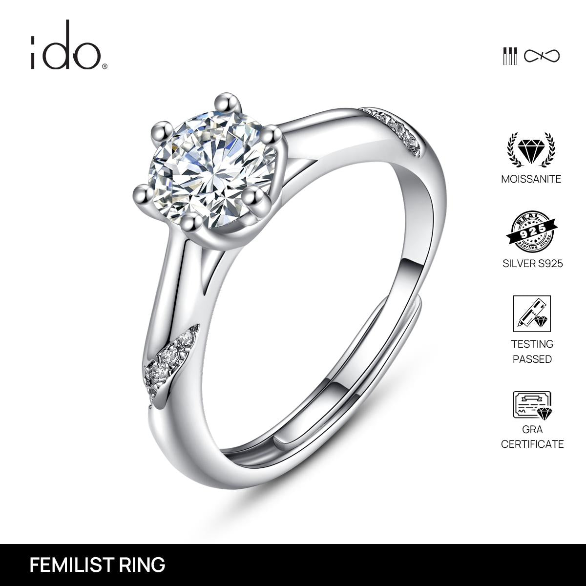 Femilist Ring - R02 Silver 925 Moissanite