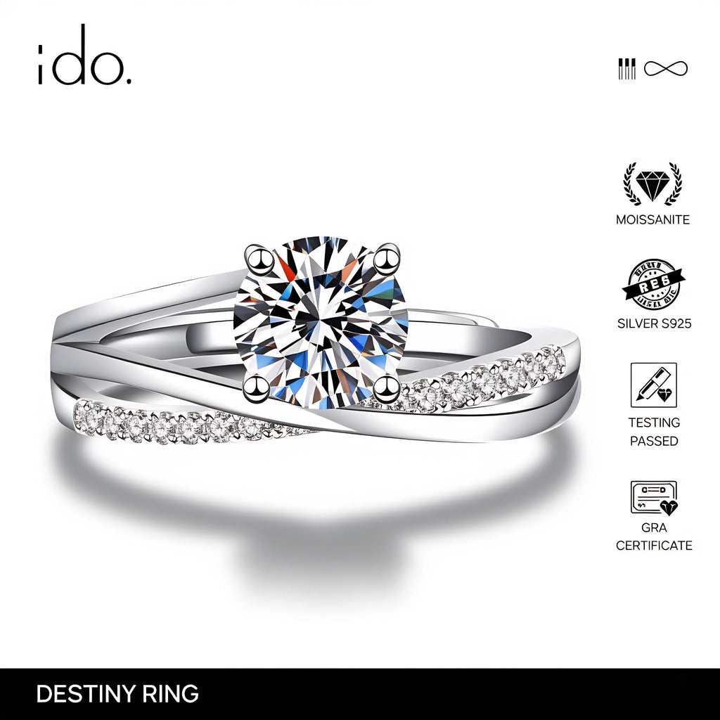 Destiny Ring - R77 Silver 925 Moissanite