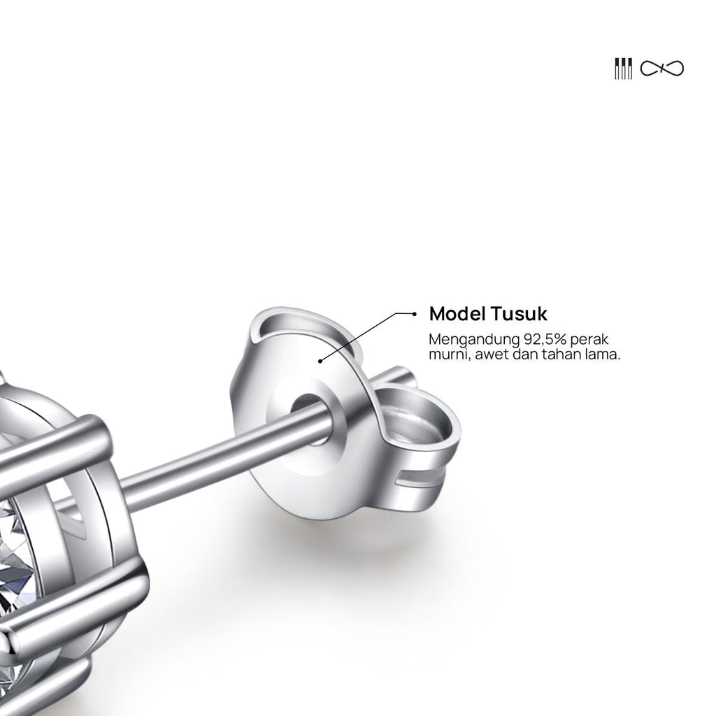 Femilist Earing - E02 Silver 925 Moissanite