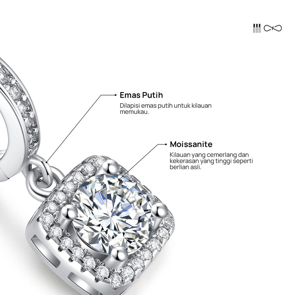 Sunflower Earing - E07 Silver 925 Moissanite