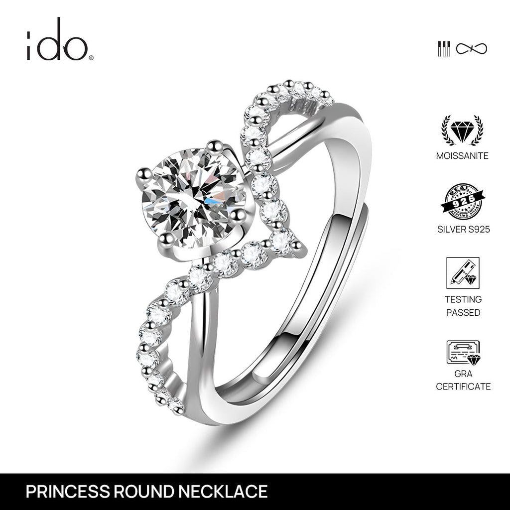 Love Crown Ring - R01 Silver 925 Moissanite