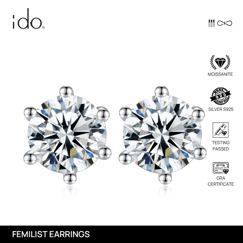 Femilist Earing - E02 Silver 925 Moissanite