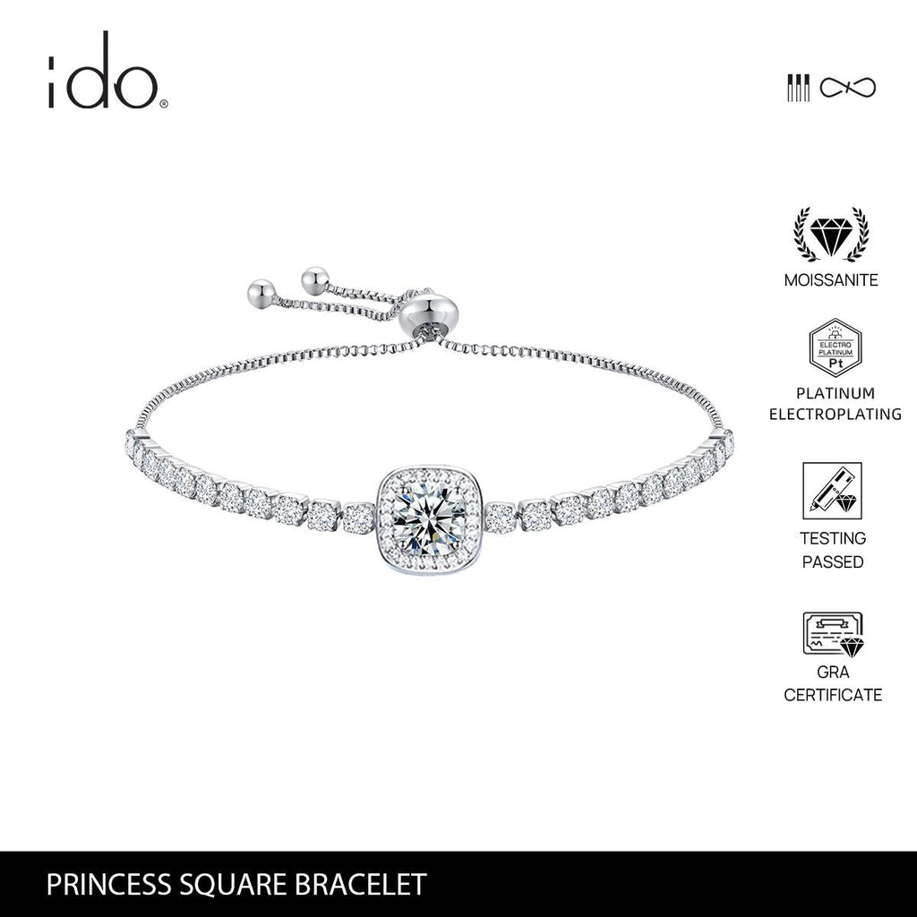 Princess Purse Bracelet - B01 Silver 925 Moissanite