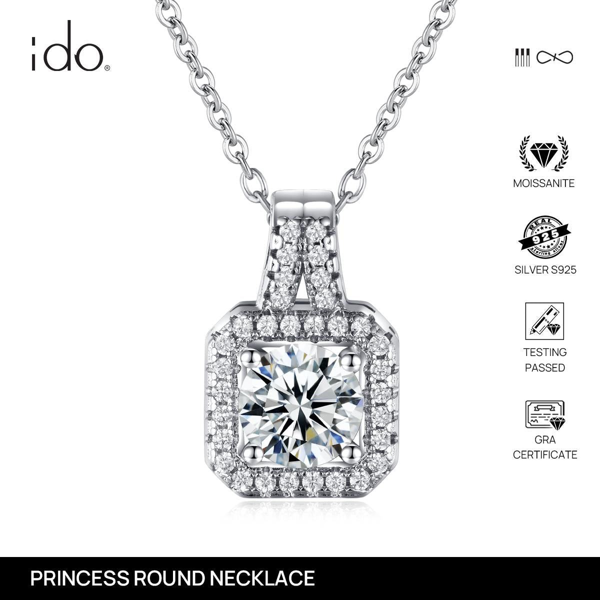 Princess Purse Necklace - N01 Silver 925 Moissanite