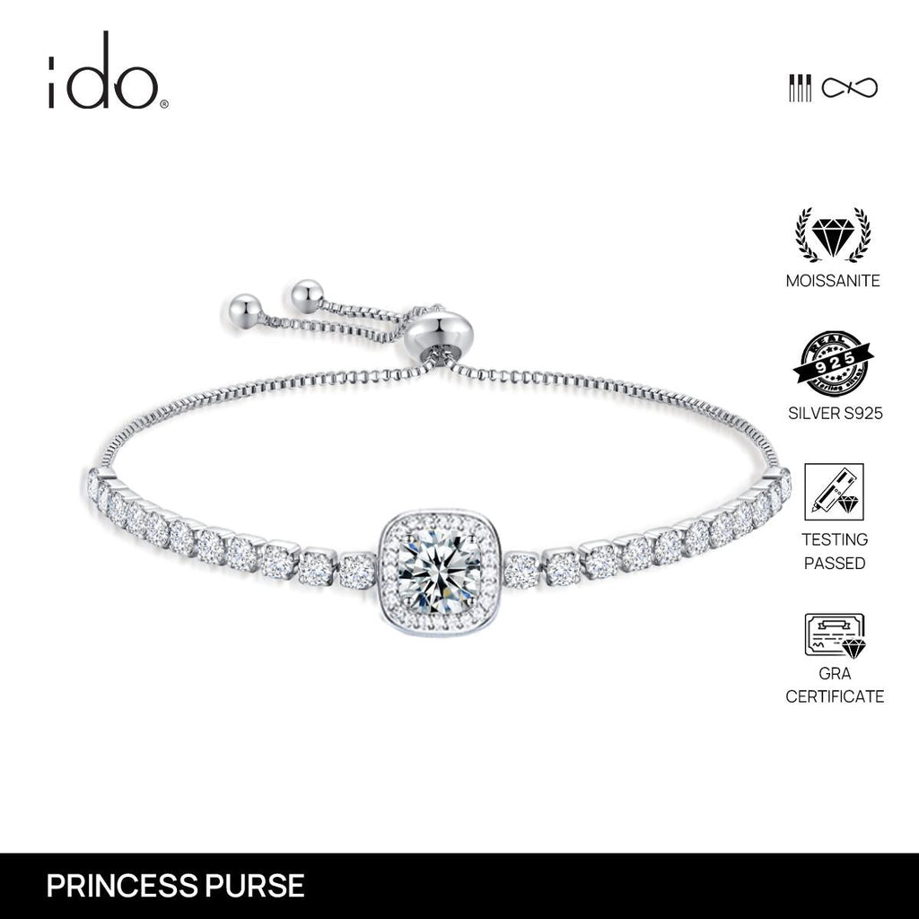 Princess Purse Ring - R01 Silver 925 Moissanite