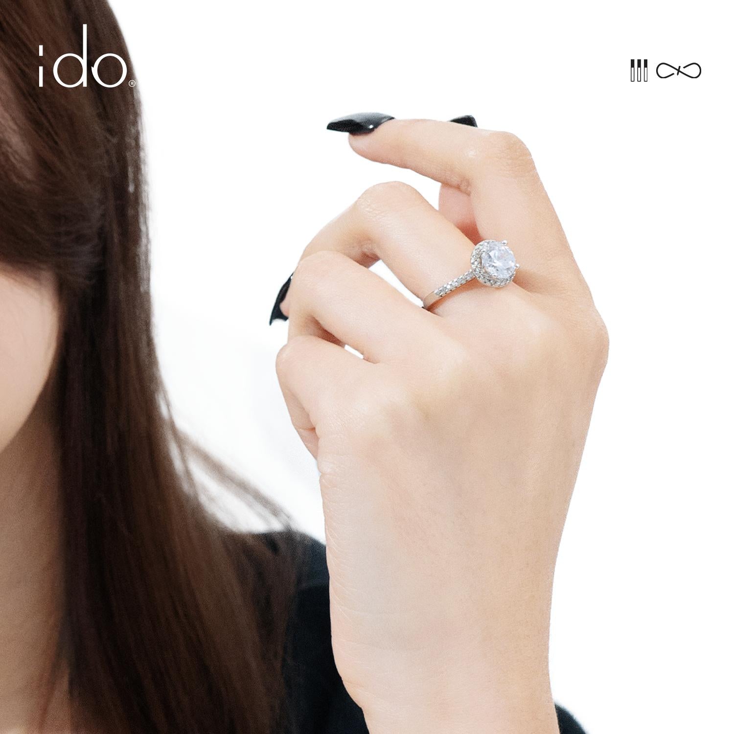 Princess Round Ring - R03 Silver 925 Moissanite