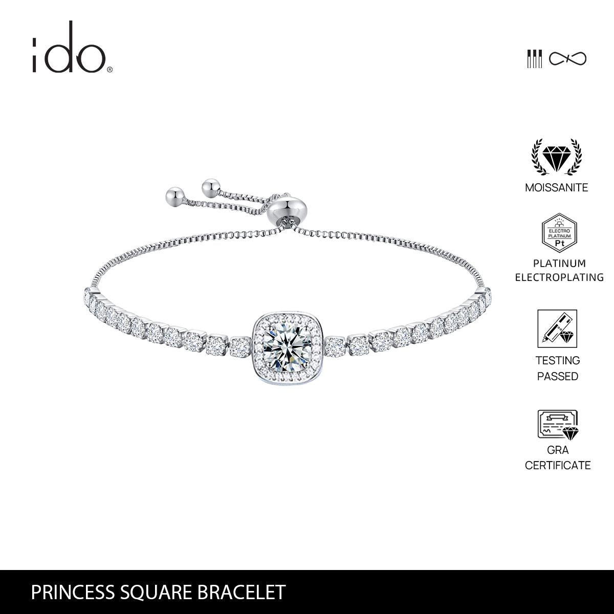 Princess Purse Bracelet - B01 Silver 925 Moissanite