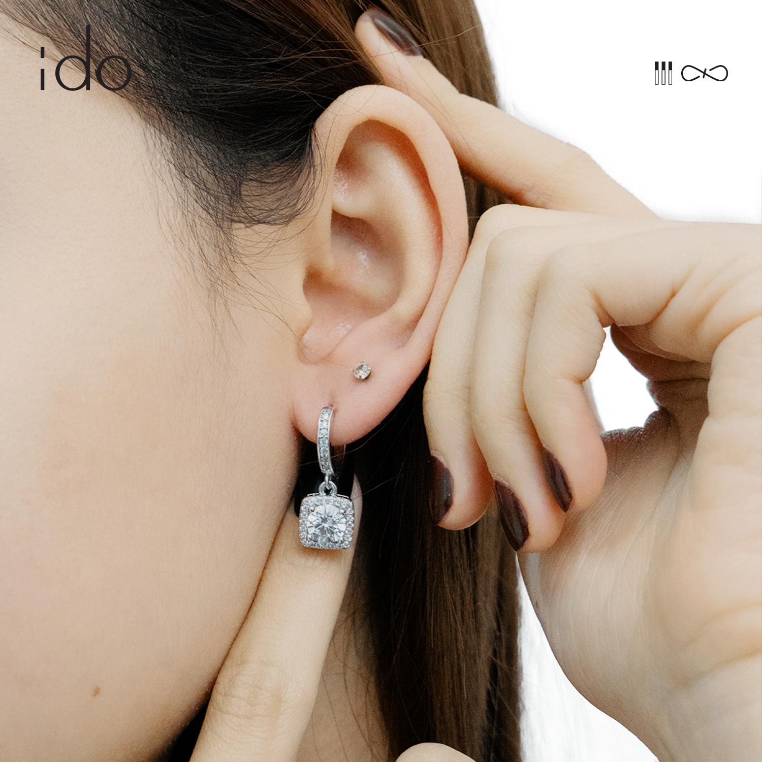 Princess Purse Earing - E01 Silver 925 Moissanite