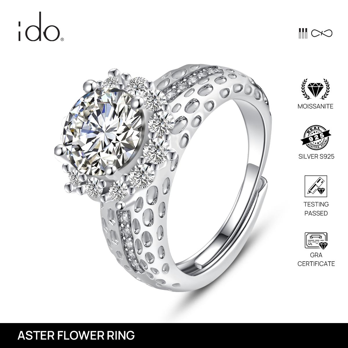 Aster Flower Ring - R46 Silver 925 Moissanite